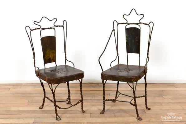 Small decorative wire chairs 