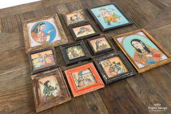 Small glass paintings of people / Gods
