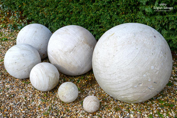 Solid white sandstone balls / spheres