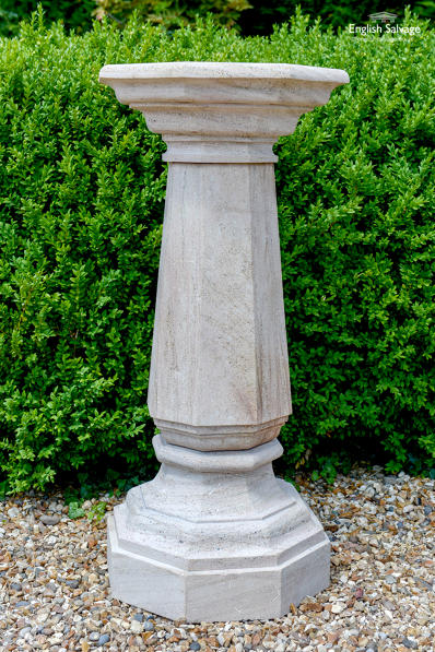 Substantial octagonal stone sundial plinth