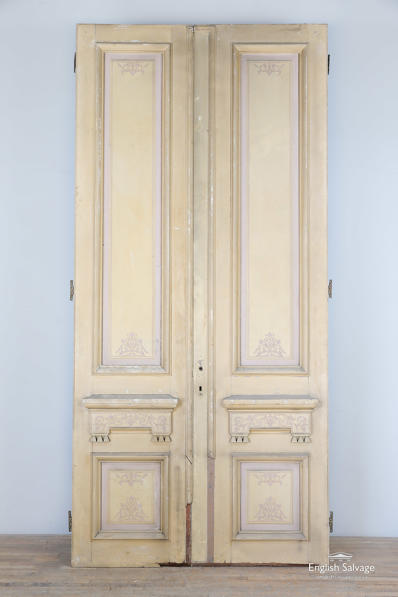 Substantial pair of painted French doors