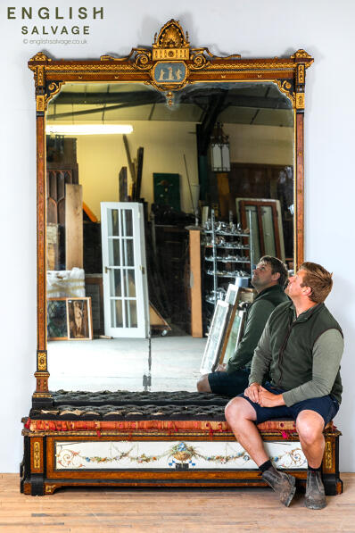 Substantial Recency mirror and jardiniere
