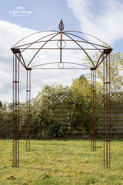 Substantial spike top metal garden arbour