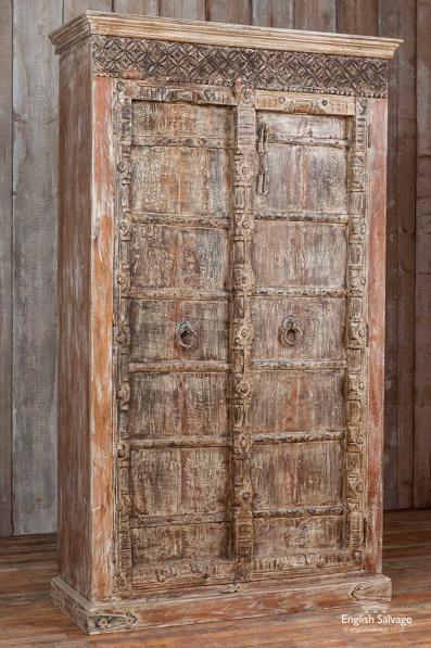 Tall cabinet with antique Indian doors