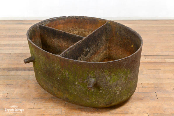 Unusual cast iron cauldron