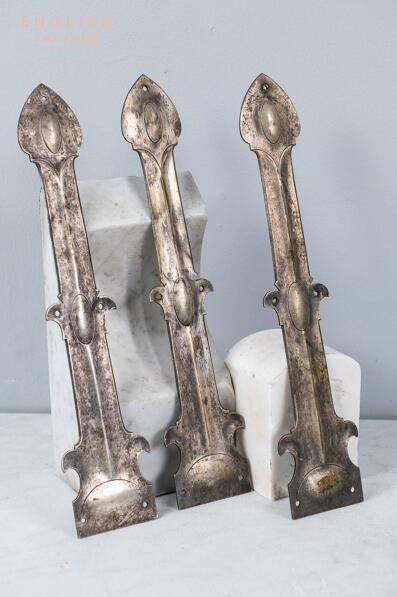 Unusual pewter Arts and Crafts hinge fronts