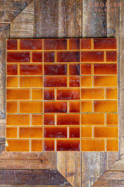 Victorian brick effect brown tiles