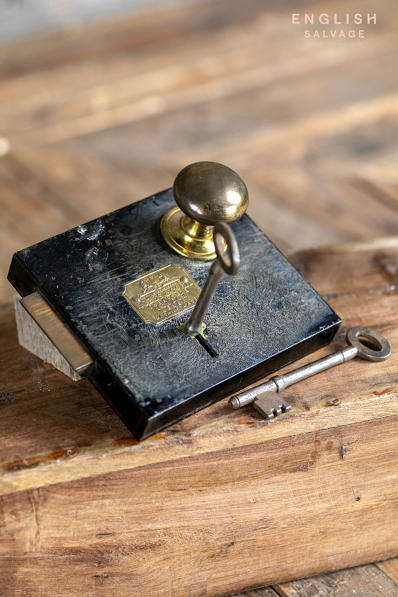 Victorian original cupboard lock with keys