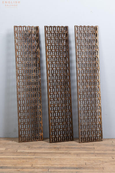 Victorian ornate cast iron grilles