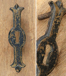 2 Vintage Antique Ornate Brass Escutcheons Keyhole Covers 2 1//2/" wide #E17