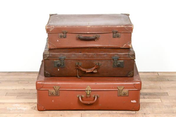 Vintage brown suitcases / trunks