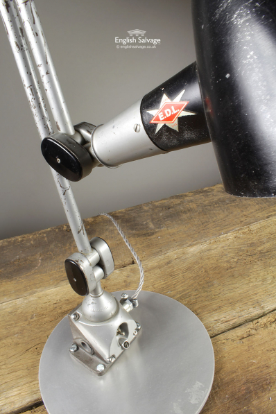 Vintage EDL Silver Star Industrial Desk Lamp