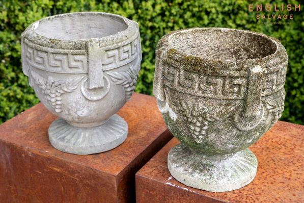 Vintage Greek influence garden urns