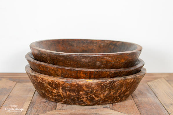 Vintage Teak Hand Carved Rustic Wooden, Carved Wooden Bowls Uk