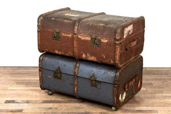 Vintage Travel Trunks With Leather Handles, Leather Trunk Handles Uk