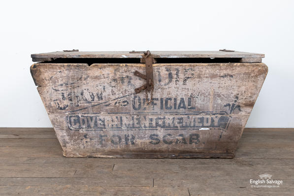 Vintage wooden chest used for sheep dipping
