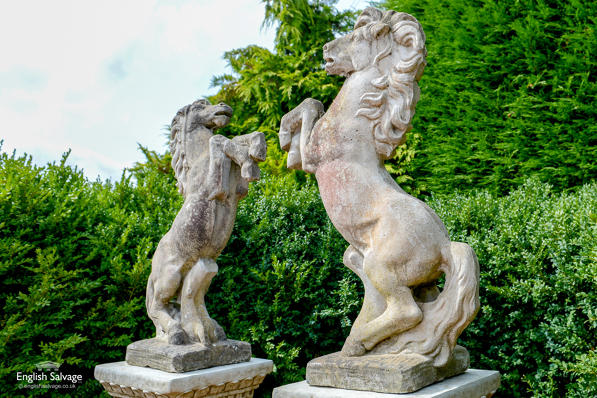 Weathered reconstituted prancing ponies