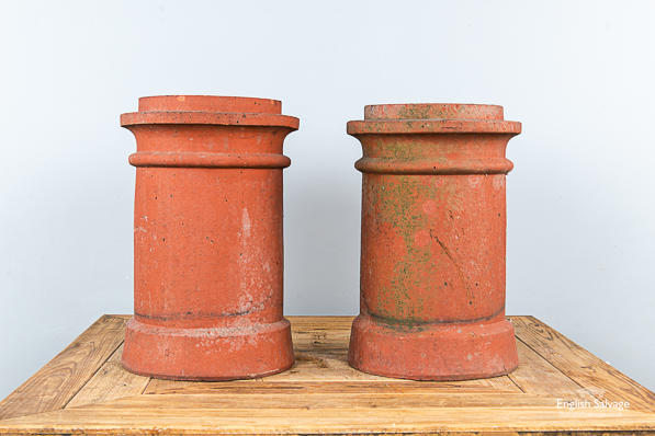 Weathered terracotta chimney pots
