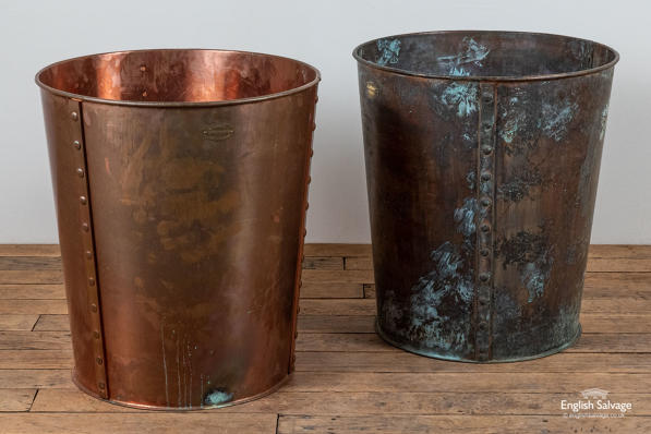 Well made large riveted copper planters